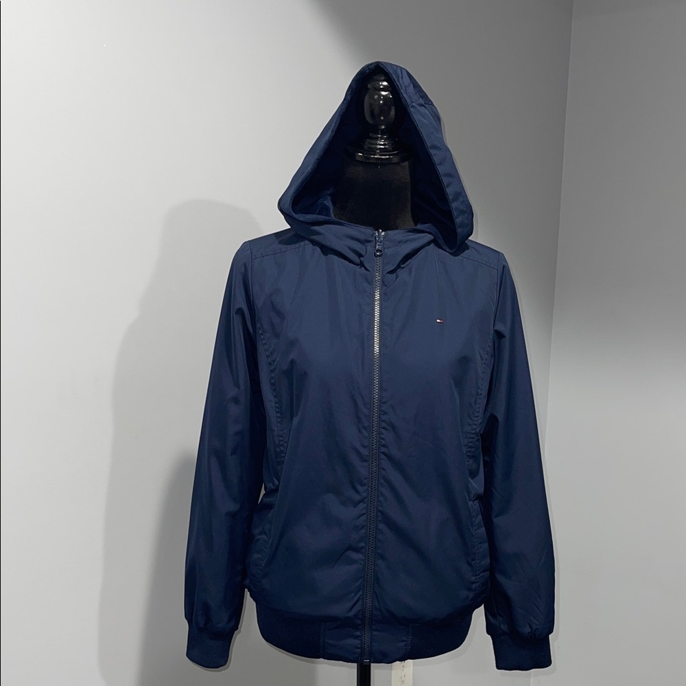 Tommy Hilfiger Navy Dark Blue Jacket reversible two sided size small women’s